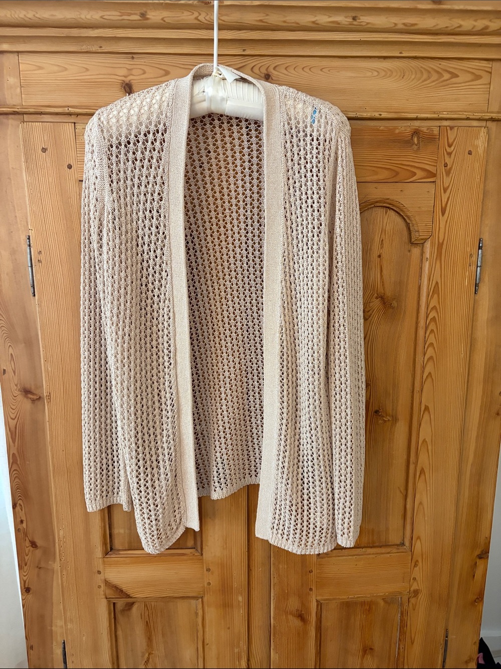 J McLaughlin Lightweight Open-Knit Cream Cardigan Sweater